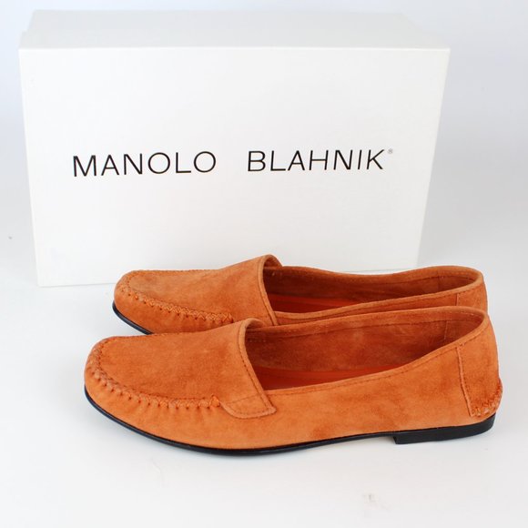 NEW MANOLO BLAHNIK Speed Suede Moccasin Driver - Picture 2 of 11